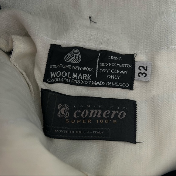 Tasso Elba 100% Wool Black Men’s Three Button Suit Size 38R Pant Size 32 - Picture 14 of 15